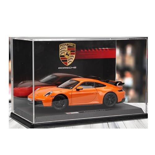 1 24 Für Druckguss-Porsche 911-Automodell GT3-Sportwagen-Legierungsmodellspielzeug-Erwachsenensammlungsanzeige Druckgussmodelle Motorfahrzeuge(Orange) von DUEVEL