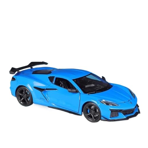 1 24 Für Fashion ClassicsChevrolet Corvette Z062023 Legierung Sportwagen Druckguss Rennwagen Simulationsspielzeug Druckgussmodelle Motorfahrzeuge(Blau) von DUEVEL
