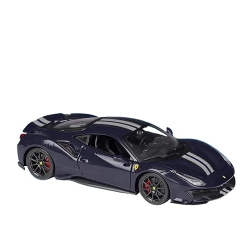 1 24 Für Ferrari 488 Pista Legierung Sportwagen Modell Druckguss Metall Rennwagen Modell Simulation Sammlung Spielzeug Druckgussmodelle Motorfahrzeuge(Blau) von DUEVEL