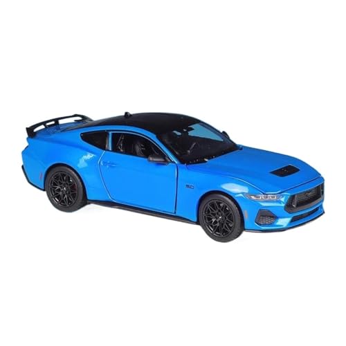 1 24 Für Ford Mustang GT 2024 Diecast Auto Metall Legierung Modell Auto Spielzeug Erwachsene Sammlungen Wohnkultur Druckgussmodelle Motorfahrzeuge(Blau) von DUEVEL