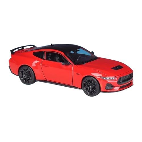 1 24 Für Ford Mustang GT 2024 Diecast Auto Metall Legierung Modell Auto Spielzeug Erwachsene Sammlungen Wohnkultur Druckgussmodelle Motorfahrzeuge(Rot) von DUEVEL