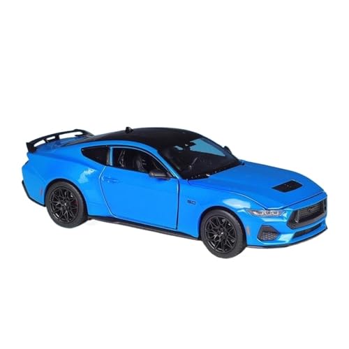 1 24 Für Ford Mustang GT 2024 Legierung Auto Druckguss Spielzeug Fahrzeuge Auto Modell Miniatur Maßstab Modell Auto Spielzeug Druckgussmodelle Motorfahrzeuge(Blau) von DUEVEL