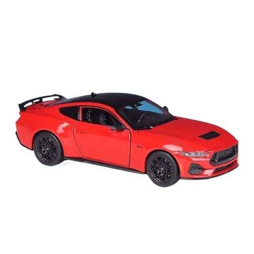 1 24 Für Ford Mustang GT 2024 Legierung Auto Druckguss Spielzeug Fahrzeuge Auto Modell Miniatur Maßstab Modell Auto Spielzeug Druckgussmodelle Motorfahrzeuge(Rot) von DUEVEL