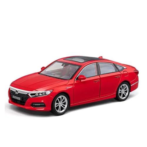 1 24 Für Honda Accord Legierung Automodell Druckguss & Spielzeugfahrzeuge Metallautomodell Sound- Und Lichtkollektionen Druckgussmodelle Motorfahrzeuge(Rot) von DUEVEL