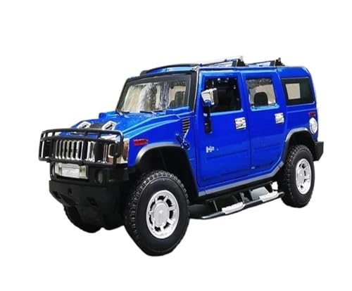 1 24 Für Hummer H2 SUV Legierung Auto Diecast Spielzeug Metall Geländewagen Auto Modell Hohe Simulation Sammlung Druckgussmodelle Motorfahrzeuge(Blau) von DUEVEL