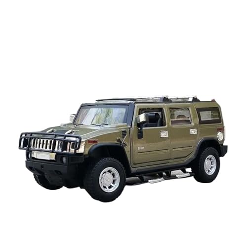 1 24 Für Hummer H2 SUV Legierung Auto Diecast Spielzeug Metall Geländewagen Auto Modell Hohe Simulation Sammlung Druckgussmodelle Motorfahrzeuge(Grün) von DUEVEL