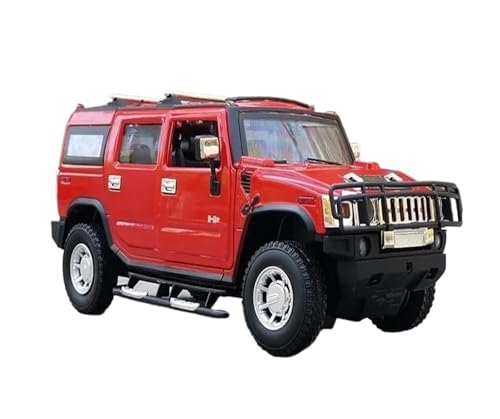 1 24 Für Hummer H2 SUV Legierung Auto Diecast Spielzeug Metall Geländewagen Auto Modell Hohe Simulation Sammlung Druckgussmodelle Motorfahrzeuge(Rot) von DUEVEL