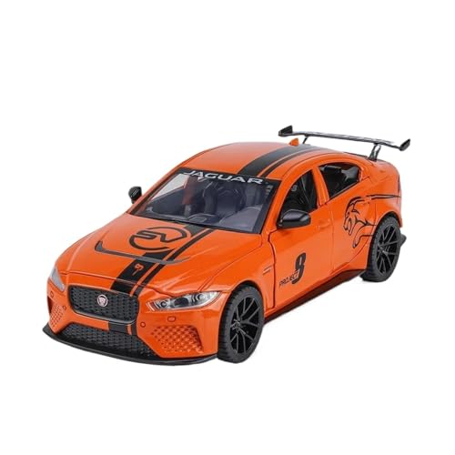 1 24 Für Jaguar XE SV Projekt 8 Legierung Modell Auto Spielzeug Diecast Metall Casting Sound Und Licht Auto Spielzeug Fahrzeug Druckgussmodelle Motorfahrzeuge(Orange) von DUEVEL