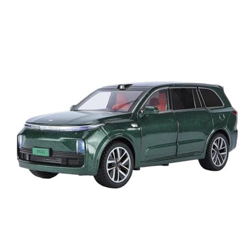 1 24 Für Leading IDEAL ONE L9 SUV New Energy Vehicles Legierungs-Druckgussmodell Mit Sound Und Licht, Trendiges Display-Ornament Druckgussmodelle Motorfahrzeuge(Grün) von DUEVEL