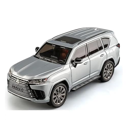 1 24 Für Lexus LX600 SUV Legierung Auto Modell Diecast Metall Geländewagen Sound Und Licht Auto Modell Sammlungen Druckgussmodelle Motorfahrzeuge(Gray) von DUEVEL