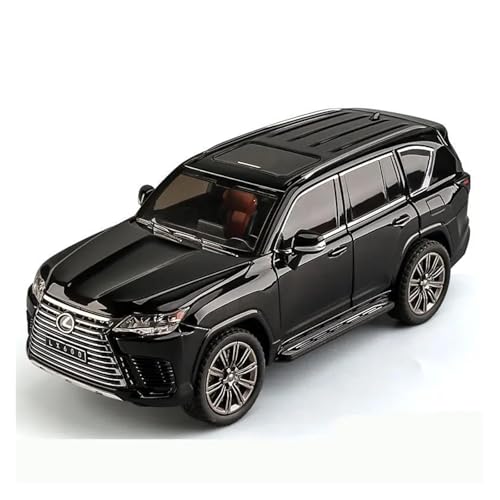 1 24 Für Lexus LX600 SUV Legierung Auto Modell Diecast Metall Geländewagen Sound Und Licht Auto Modell Sammlungen Druckgussmodelle Motorfahrzeuge(Schwarz) von DUEVEL