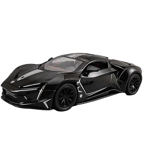 1 24 Für Lykan Hypersport Legierung Sportwagen Druckguss Metall Rennwagen Modell Simulation Sound Und Licht Spielzeug Druckgussmodelle Motorfahrzeuge(Schwarz) von DUEVEL