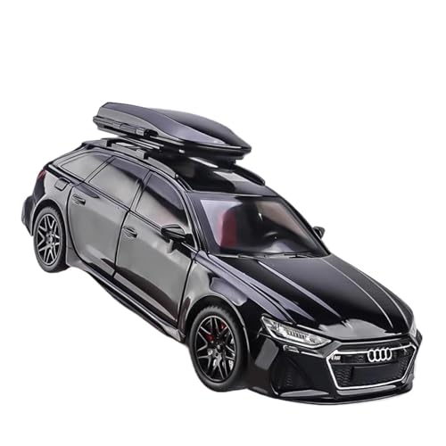 1 24 Für Maßstabsgetreue Audi RS6 Modellautos Aus Legierung, Druckguss, Geöffnet, Sound, Licht, Zurückziehbare Ornamente Druckgussmodelle Motorfahrzeuge(Schwarz) von DUEVEL