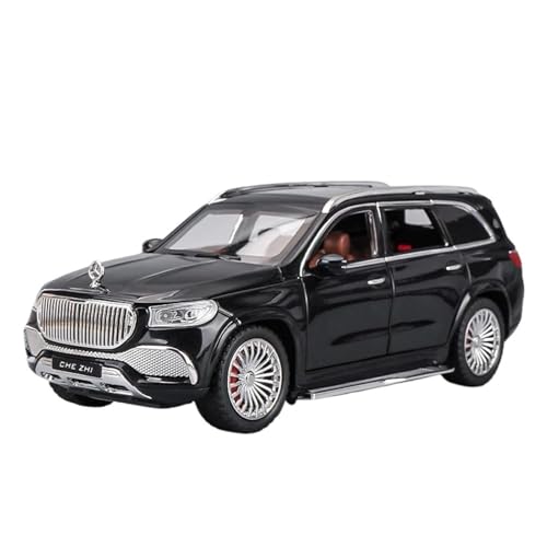 1 24 Für Maybach GLS600 SUV Legierung Druckguss Spielzeug Fahrzeuge Spielzeug Auto Modell Sound Und Licht Sammlung Druckgussmodelle Motorfahrzeuge(Schwarz) von DUEVEL