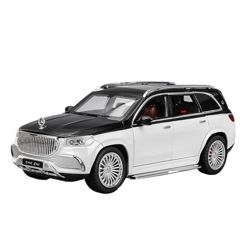 1 24 Für Maybach GLS600 SUV Legierung Druckguss Spielzeug Fahrzeuge Spielzeug Auto Modell Sound Und Licht Sammlung Druckgussmodelle Motorfahrzeuge(White) von DUEVEL