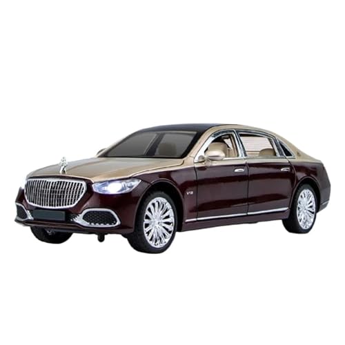 1 24 Für Maybach S680 Legierung Metall Auto Modell Diecast Metall Spielzeug Fahrzeuge Auto Modell Sound Und Licht Sammlerstücke Druckgussmodelle Motorfahrzeuge(Rot) von DUEVEL