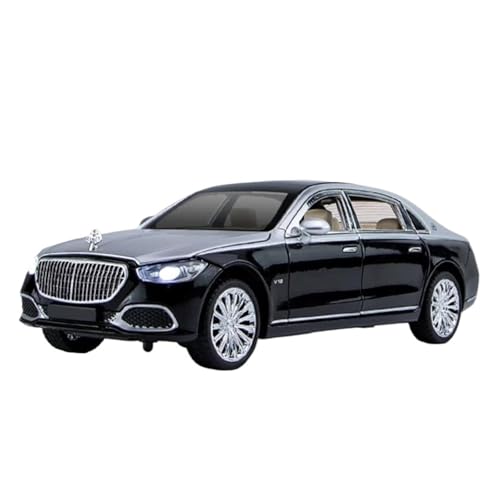 1 24 Für Maybach S680 Legierung Metall Auto Modell Diecast Metall Spielzeug Fahrzeuge Auto Modell Sound Und Licht Sammlerstücke Druckgussmodelle Motorfahrzeuge(Schwarz) von DUEVEL