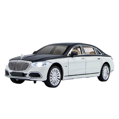 1 24 Für Maybach S680 Legierung Metall Auto Modell Diecast Metall Spielzeug Fahrzeuge Auto Modell Sound Und Licht Sammlerstücke Druckgussmodelle Motorfahrzeuge(White) von DUEVEL