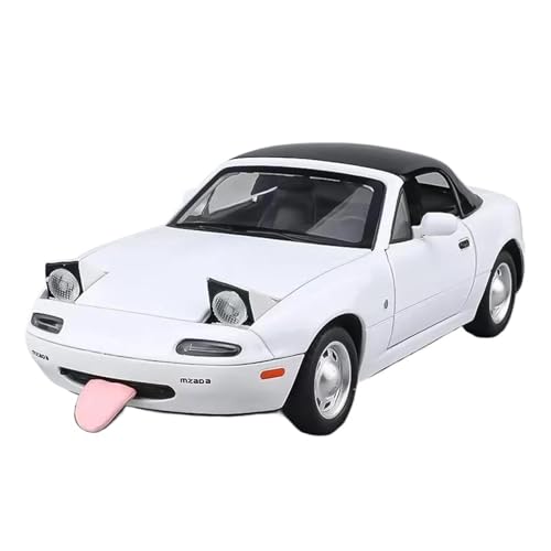 1 24 Für Mazda MX5 MX-5 Legierung Automodell Sammlerstücke Auto-Enthusiasten Geburtstagsgeschenk Display Ornamente Druckgussmodelle Motorfahrzeuge(White) von DUEVEL