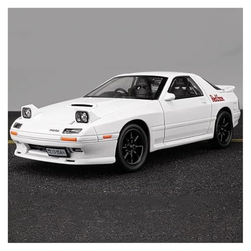 1 24 Für Mazda RX7 Legierung Druckguss Volle Tür Auto Modell Jungen Sound Und Pullback Sammlung Geschenk Spielzeug Auto Druckgussmodelle Motorfahrzeuge(Weiß) von DUEVEL