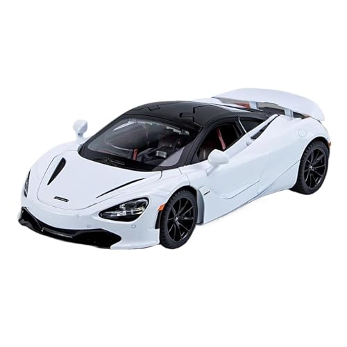 1 24 Für McLaren 720S Legierung Modell Sport Auto Diecast Metall Auto Serie Sammlung Sound Licht Spielzeug Auto Jungen Geschenk Druckgussmodelle Motorfahrzeuge(White) von DUEVEL