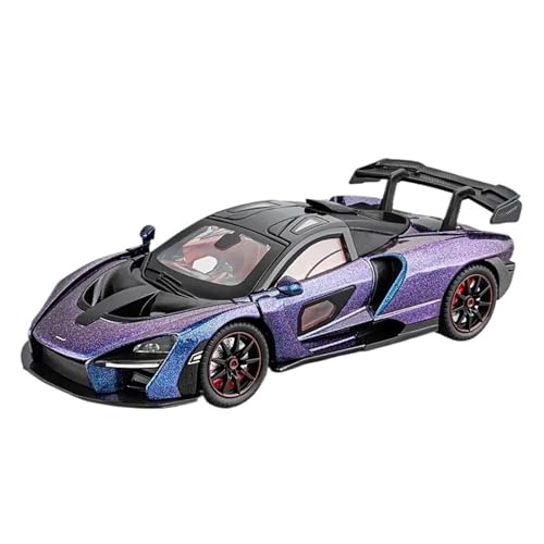 1 24 Für Mclaren Senna Legierung Metall Druckguss Auto Modell Sound & Licht Sammlung Hobby Super Racing Serie Druckgussmodelle Motorfahrzeuge(Blau) von DUEVEL