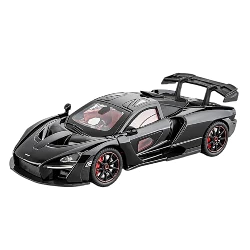 1 24 Für Mclaren Senna Legierung Metall Druckguss Auto Modell Sound & Licht Sammlung Hobby Super Racing Serie Druckgussmodelle Motorfahrzeuge(Schwarz) von DUEVEL