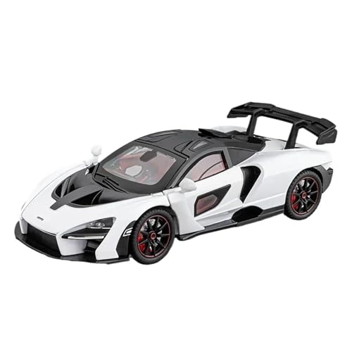 1 24 Für Mclaren Senna Legierung Metall Druckguss Auto Modell Sound & Licht Sammlung Hobby Super Racing Serie Druckgussmodelle Motorfahrzeuge(White) von DUEVEL