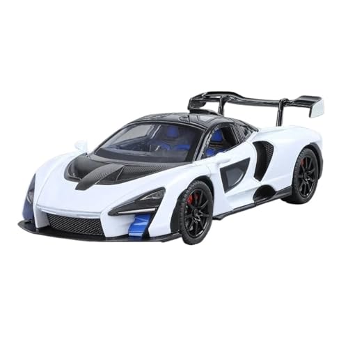 1 24 Für Mclaren Senna Supercar Metall Legierung Diecast Modell Auto Sound Licht Sammlung Hobby Display Dekorative Druckgussmodelle Motorfahrzeuge(White) von DUEVEL