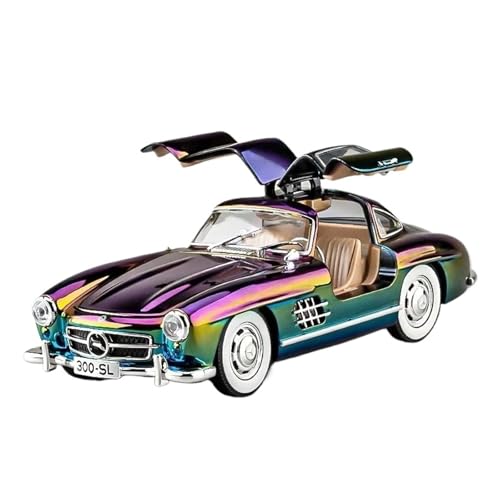 1 24 Für Mercedes-Benz 300SL 1936 Oldtimer Galvanisierte Version Legierung Auto Druckguss Metall Modell Trendy Display Ornament Druckgussmodelle Motorfahrzeuge(Purple) von DUEVEL
