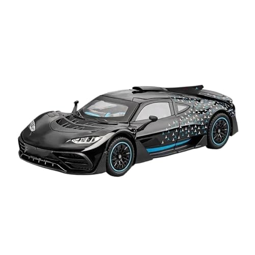 1 24 Für Mercedes-Benz AMG ONE Collectibles Super Racing Legierung Druckguss Automodell Mit Sound & Licht Druckgussmodelle Motorfahrzeuge(Schwarz) von DUEVEL