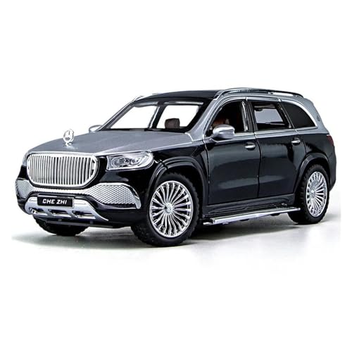 DUEVEL 1 24 Für Mercedes-Benz Maybach Gls600 Legierung Auto Modell Sound Und Licht Zurückziehen Off-Road Junge Sammlung Geschenk Spielzeug Auto Druckgussmodelle Motorfahrzeuge(Grau) von DUEVEL