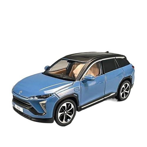 1 24 Für NIO ES6 Legierung Auto Modell Druck Metall Spielzeug Elektrische Fahrzeuge Auto Modell Simulation Sound Und Licht Geschenk Druckgussmodelle Motorfahrzeuge(Blau) von DUEVEL