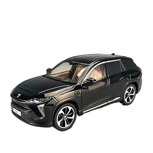 1 24 Für NIO ES6 Legierung Auto Modell Druck Metall Spielzeug Elektrische Fahrzeuge Auto Modell Simulation Sound Und Licht Geschenk Druckgussmodelle Motorfahrzeuge(Schwarz) von DUEVEL