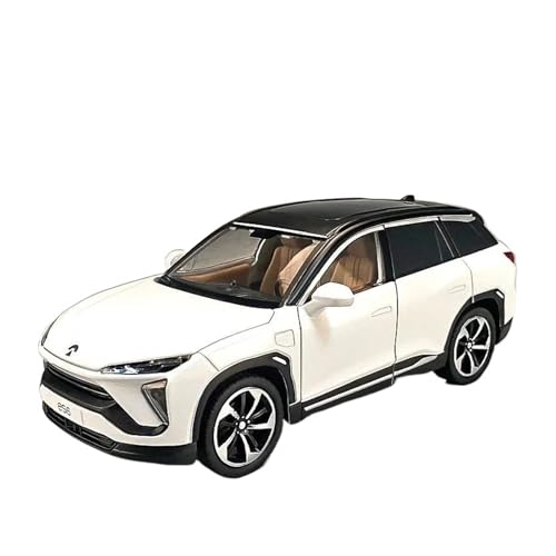 1 24 Für NIO ES6 Legierung Auto Modell Druck Metall Spielzeug Elektrische Fahrzeuge Auto Modell Simulation Sound Und Licht Geschenk Druckgussmodelle Motorfahrzeuge(White) von DUEVEL