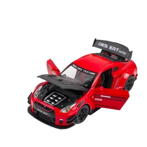 1 24 Für Nissan GTR R34 R35 Legierung Sport Auto Modell Diecast Metall Spielzeug Fahrzeuge Auto Modell Simulation Geschenk Druckgussmodelle Motorfahrzeuge(Rot) von DUEVEL
