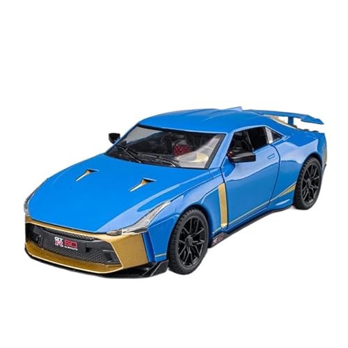 1 24 Für Nissan GTR50 Legierung Diecast Fahrzeuge Metall Auto Modell Sammlung Auto Enthusiasten Geschenk Ornamente Druckgussmodelle Motorfahrzeuge(Blau) von DUEVEL