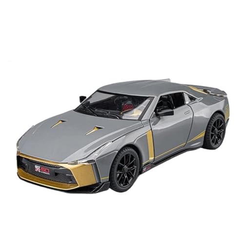 1 24 Für Nissan GTR50 Legierung Diecast Fahrzeuge Metall Auto Modell Sammlung Auto Enthusiasten Geschenk Ornamente Druckgussmodelle Motorfahrzeuge(Gray) von DUEVEL
