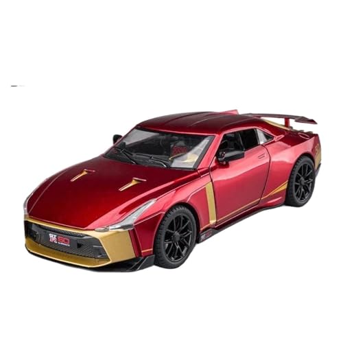 1 24 Für Nissan GTR50 Legierung Diecast Fahrzeuge Metall Auto Modell Sammlung Auto Enthusiasten Geschenk Ornamente Druckgussmodelle Motorfahrzeuge(Rot) von DUEVEL
