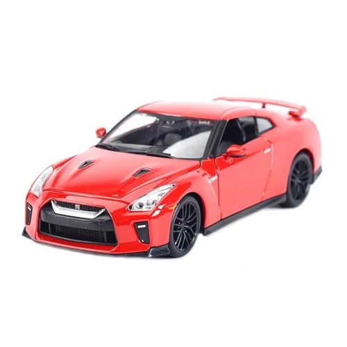 1 24 Für Nissan Gt-R Sportwagen 2017 Diecast Auto Modell Edition Legierung Fahrzeug Auto Spielzeug Sammlung Ornamente Geschenk Druckgussmodelle Motorfahrzeuge(Rot) von DUEVEL