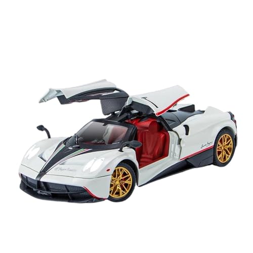 1 24 Für Pagani Huayra Dinastia Supercar Legierung Auto Druckguss Modell Sound Und Licht Auto Modell Spielzeug Geschenk Druckgussmodelle Motorfahrzeuge(White) von DUEVEL