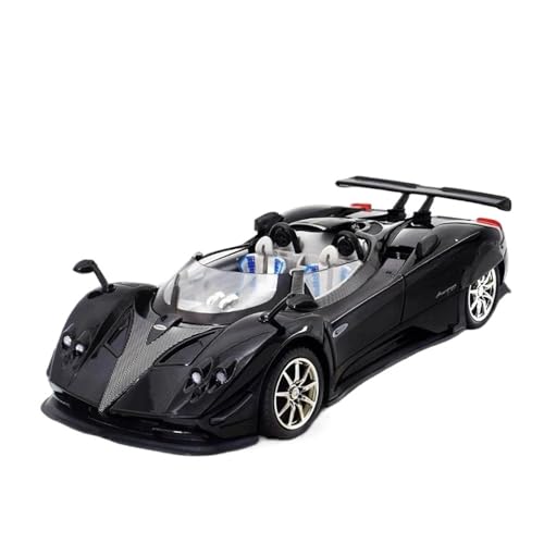 1 24 Für Pagani Zonda HP Barchetta Supercar Legierung Automodell Sound Und Licht Pull Back Sammlerstücke Geburtstagsgeschenk Druckgussmodelle Motorfahrzeuge(Schwarz) von DUEVEL