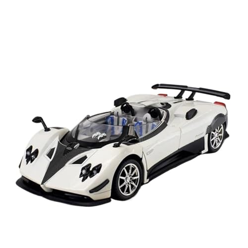 1 24 Für Pagani Zonda HP Barchetta Supercar Legierung Automodell Sound Und Licht Pull Back Sammlerstücke Geburtstagsgeschenk Druckgussmodelle Motorfahrzeuge(White) von DUEVEL