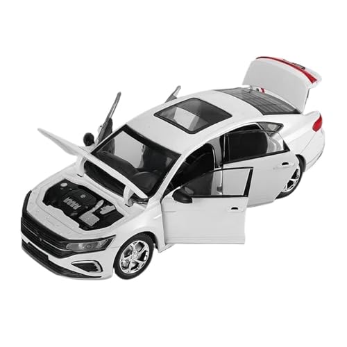 1 24 Für Passat Sound Pull Back Spielzeugauto Mehrtürig Kann Geöffnet Werden Gleiten Fahren Für Jungen Teenager Bastler Geschenk Druckgussmodelle Motorfahrzeuge(White) von DUEVEL
