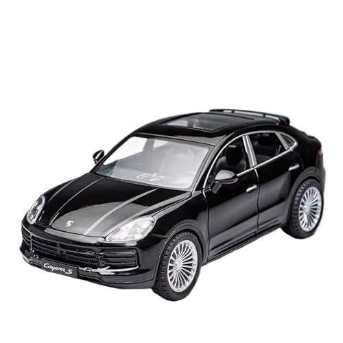 1 24 Für Porsche Cayenne S SUV Legierung Automodell Druckguss Metall Fahrzeuge Simulation Sound Licht Auto Sammlerstücke Geschenke Druckgussmodelle Motorfahrzeuge(Schwarz) von DUEVEL