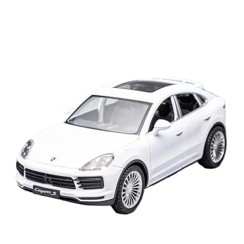 1 24 Für Porsche Cayenne S SUV Legierung Automodell Druckguss Metall Fahrzeuge Simulation Sound Licht Auto Sammlerstücke Geschenke Druckgussmodelle Motorfahrzeuge(White) von DUEVEL