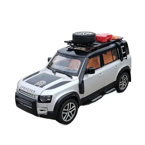 1 24 Für Range Rover Defender Legierung Auto Diecast Metall Spielzeug Geländewagen Modell Simulation Sound Licht Sammlung Druckgussmodelle Motorfahrzeuge(White) von DUEVEL