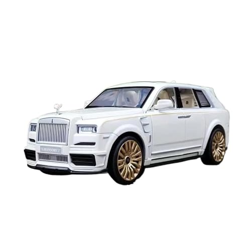 1 24 Für Rolls Royce Cullinan Black Badge SUV Legierung Automodell Druckguss Sound Und Licht Geschenke Sammler Ornament Druckgussmodelle Motorfahrzeuge(White) von DUEVEL