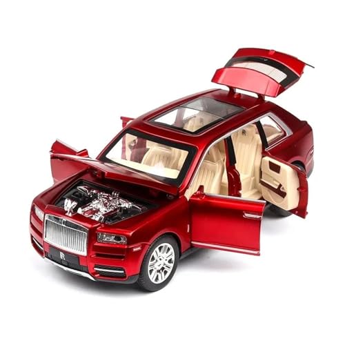 1 24 Für Rolls-Royce Cullinan SUV Legierung Modell Auto Spielzeug Druckguss Metallguss Auto Enthusiasten Spielzeug Druckgussmodelle Motorfahrzeuge(Rot) von DUEVEL