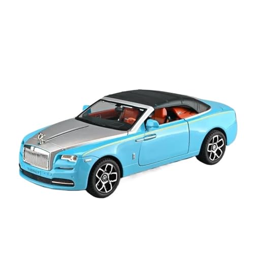 1 24 Für Rolls Royce Dawn Automodell Legierung Sportwagen Sound Und Licht Zurückziehen SpielzeugautoSammlung Ornamental Druckgussmodelle Motorfahrzeuge(Blau) von DUEVEL